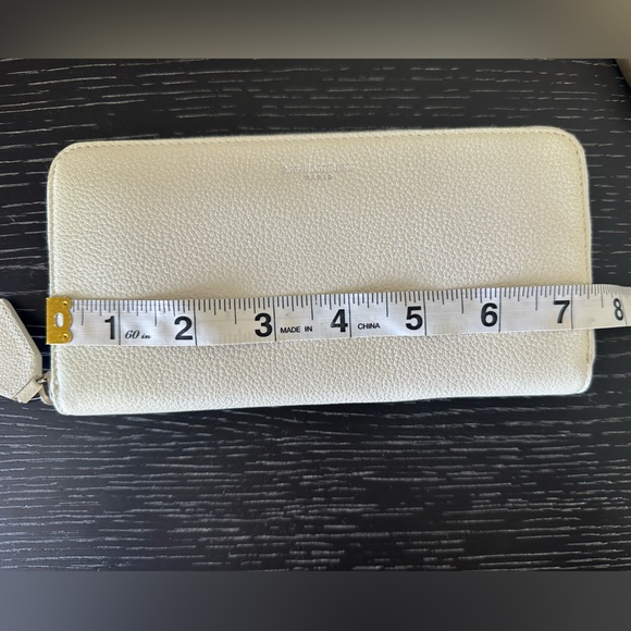 Auth SAINT LAURENT YSL Long Leather Wallet White F/S - Picture 17 of 17